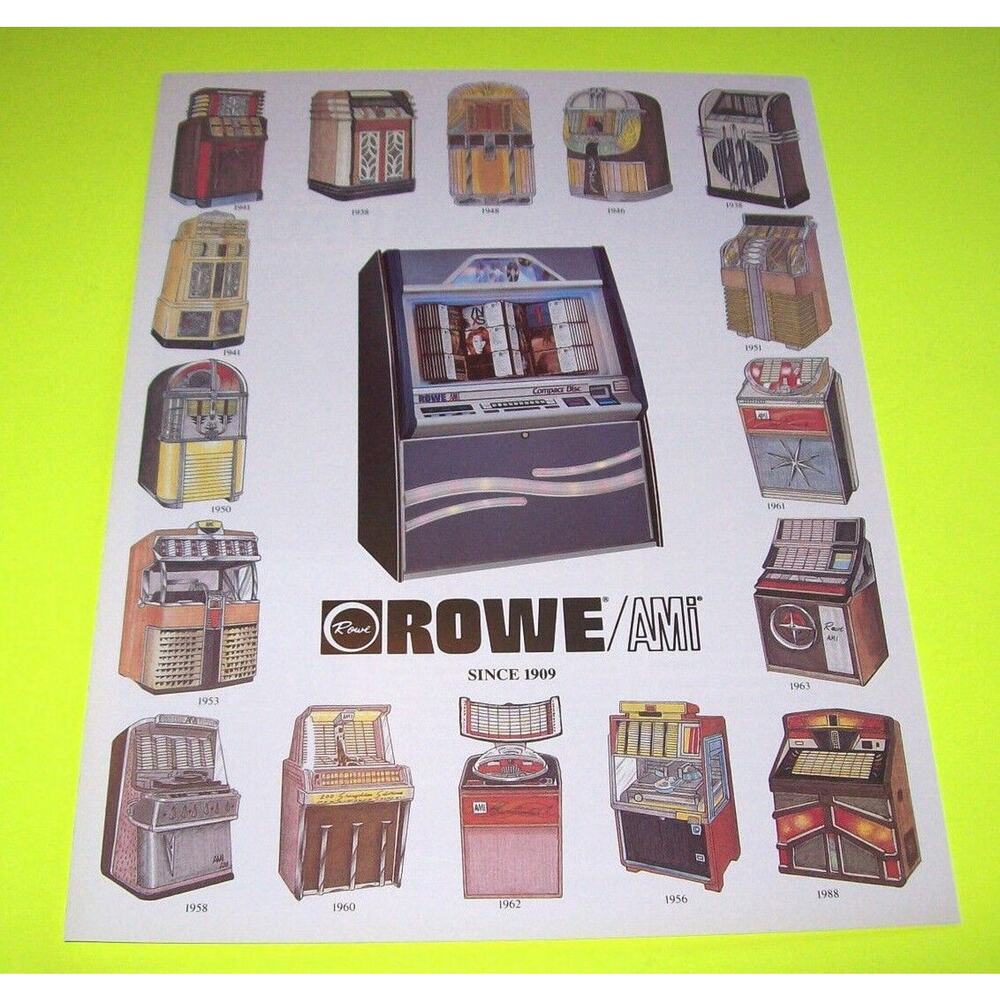 Rowe AMI Jukebox FLYER LaserStar America + 16 Models CD-100B Original 1991 Art